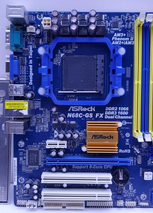 Материнская плата ASRock N68C-GS FX ( Socket AM3+,DDR3 / DDR2,...
