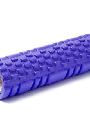 Масажний валик (рол) для йоги фітнесу SNS 29х10см синій JD2-29