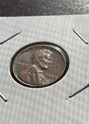 Монета США 1 цент, 1958 року