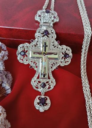 Наперсный крест для батюшки под серебро