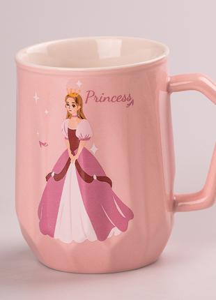 Чашка керамическая 450 мл Диснеевская принцесса Розовый