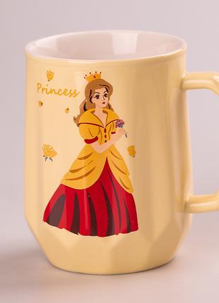 Чашка керамическая 450 мл Диснеевская принцесса Желтый