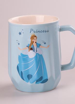 Чашка керамическая 450 мл Диснеевская принцесса Голубой