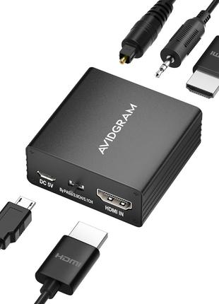 4K HDMI аудио экстрактор, AVIDGRAM HDMI в HDMI конвертер со ст...