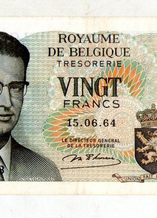 Бельгія 20 франків 1964 рік UNC №816
