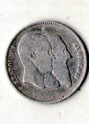 Бельгия › Король Леопольд II 1 франк, 1880 50 лет независимост...