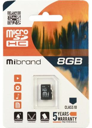 MicroSDHC Mibrand 8Gb class 6