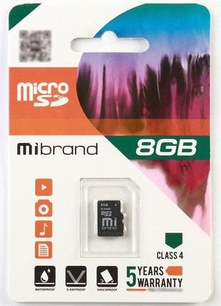 MicroSDHC Mibrand 8Gb class 4