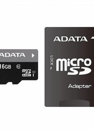 MicroSDHC (UHS-1) A-DATA Premier 16Gb Class 10 (R-80Mb/s) (ada...