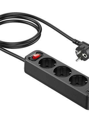 Мережевий подовжувач HOCO NS2 3-position extension cord socket...