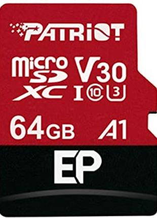 MicroSDXC (UHS-1 U3) Patriot EP Series 64Gb class 10 V30 (R-10...