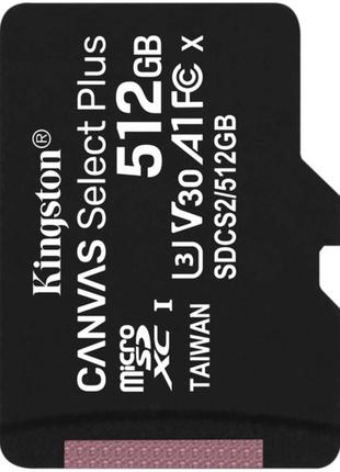 MicroSDXC (UHS-1) Kingston Canvas Select Plus 512Gb class 10 А...