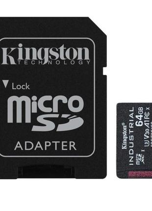 MicroSDXC (UHS-1 U3) Kingston Industrial 64Gb class 10 V30 А1 ...