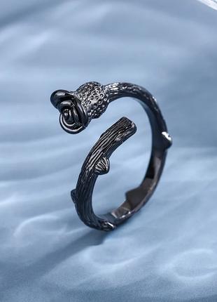 Дизайнерское стильное кольцо женское Винтажная Черная Роза цве...