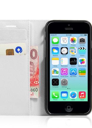 Чехол-книжка Litchie Wallet для Apple iPhone 5 / 5S / SE Белый...