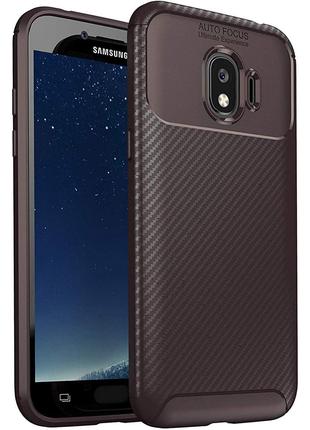 Чехол Carbon Case Samsung J2 Pro 2018 Коричневый (hub_PVJV24013)