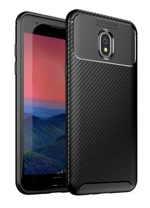 Чехол Carbon Case Samsung Galaxy J3 2018 Черный (hub_ITfI92023)