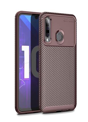 Чехол Carbon Case Huawei P Smart 2019 / Honor 10 Lite Коричнев...
