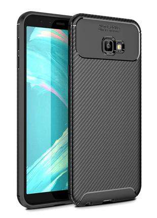 Чехол Carbon Case Samsung J415 Galaxy J4 Plus Черный (hub_tmEk...