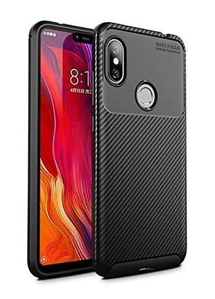 Чехол Carbon Case Xiaomi Redmi Note 6 Pro Черный (hub_TtQC83862)