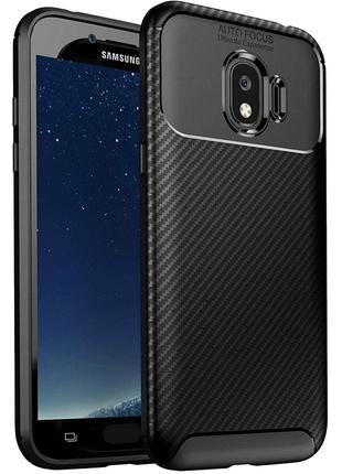 Чехол Carbon Case Samsung J2 Pro 2018 Черный (hub_MHfY50691)