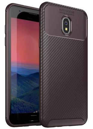 Чехол Carbon Case Samsung Galaxy J3 2018 Коричневый (hub_LkOS9...