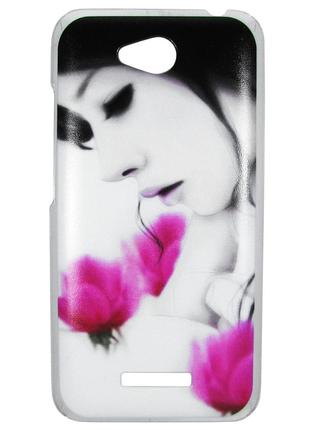 Чехол с рисунком Printed Plastic для HTC Desire 616 Девушка (h...