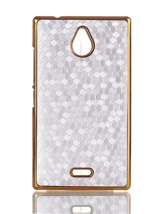 Чехол Chrome Gold для Nokia X2 Silver