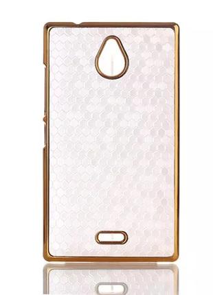 Чехол Chrome Gold для Nokia X2 White