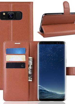 Чехол-книжка Litchie Wallet Samsung G955 Galaxy S8 Plus Brown