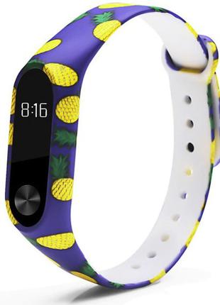 Ремешок Painted Strap для Xiaomi Mi Band 3 / 4 Pineapple