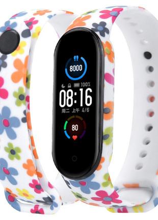 Ремешок Painted Strap для Xiaomi Mi Band 3 / 4 Flowers