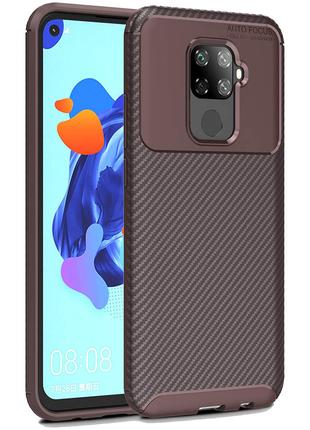 Чехол Carbon Case для Huawei Mate 30 Lite Brown