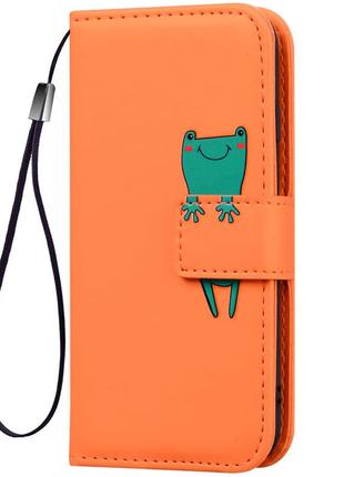 Чехол-книжка Color Book Animal Wallet Huawei P10 Lite Frog Ора...