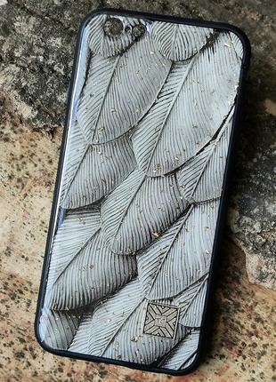 Чехол Epoxy Case для Apple iPhone 6 Plus / 6S Plus Grey Feather