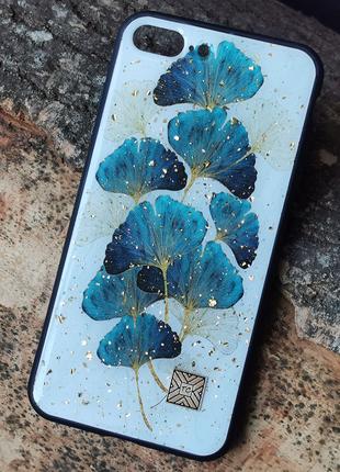 Чехол Epoxy Case для Apple iPhone 7 Plus / 8 Plus Blue Leaves