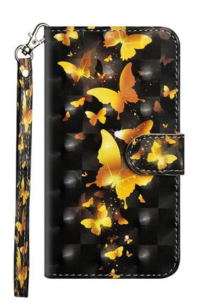 Чехол-книжка Color Book для Xiaomi Mi 10 Ultra Золотые бабочки