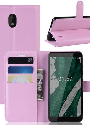 Чехол-книжка Litchie Wallet Nokia 1 Plus Светло-розовый