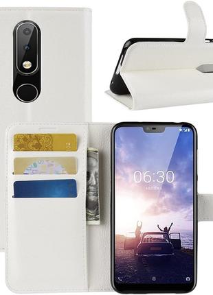 Чехол-книжка Litchie Wallet Nokia 6.1 Plus / X6 White