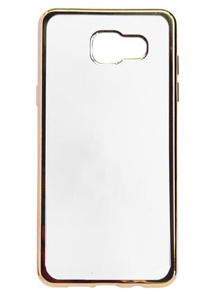 Чехол Silicone Frame прозрачный Samsung A510 Galaxy A5 2016 Gold