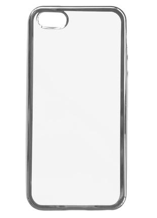 Чехол Silicone Frame прозрачный Apple iPhone 5 / 5S / SE Silver