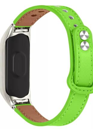 Ремешок Leather Strap Xiaomi Mi Band 7 Green