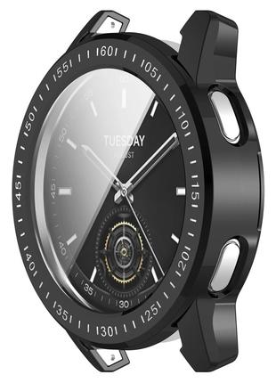 Защитный чехол c пленкой для смарт часов Xiaomi Watch S3 черный