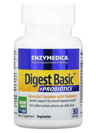 Ферменты с пробиотиками, Digest Basic + Probiotics, Enzymedica...