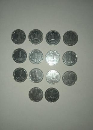 Набор монет Украины 1 копейка 1992-2012 год