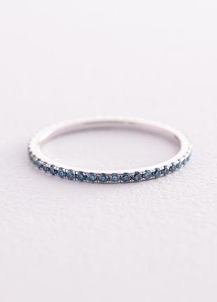 Золотое кольцо с голубыми бриллиантами 226911121
