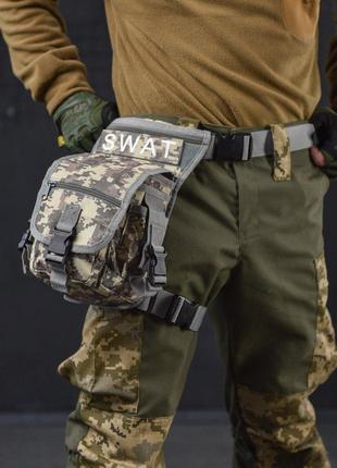 Тактическая сумка поясная на ногу swat nato п