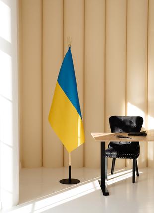 1 шт Набор для одного флага, флаг Украины атлас 90х135 см, кру...