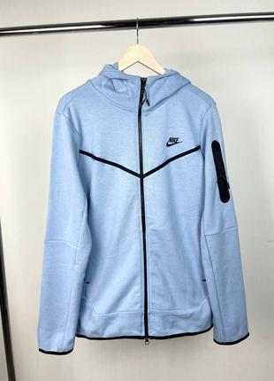 Чоловіча синя кофта з капюшоном на блискавці Nike Tech Fleece