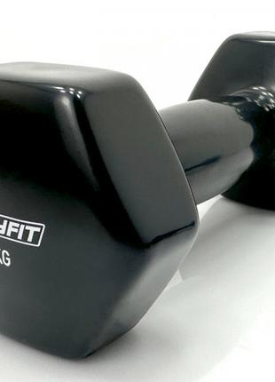 Гантель для фитнеса 3 кг EasyFit с виниловым покрытием черная